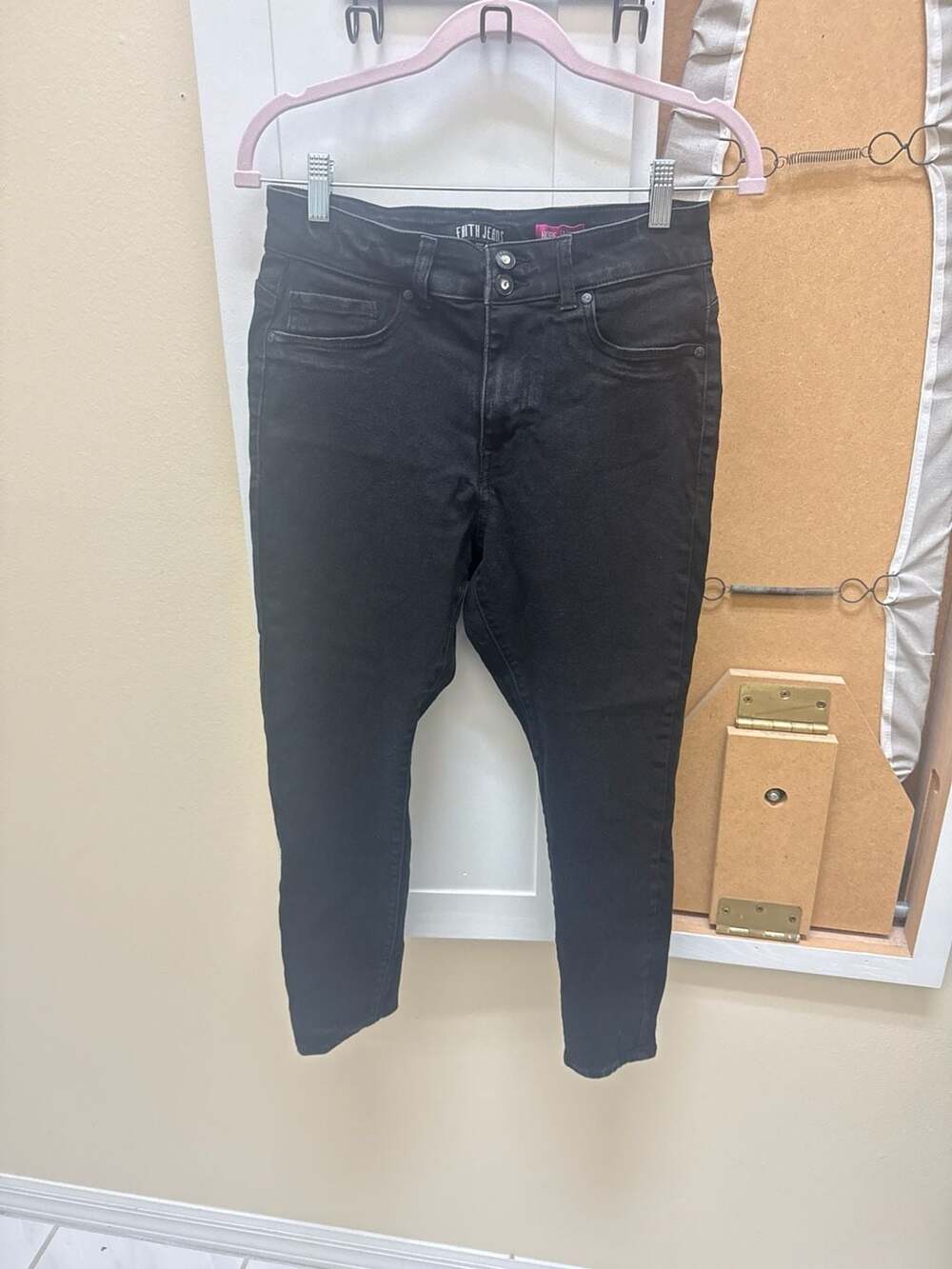 Faith Jeans Black Double Button Skinny Jeans Size 12P